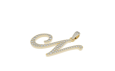 Yellow Gold Diamond Letter N Initial Script Pendant  0.63 ctw (Copy) (Copy) (Copy) (Copy) (Copy) (Copy)